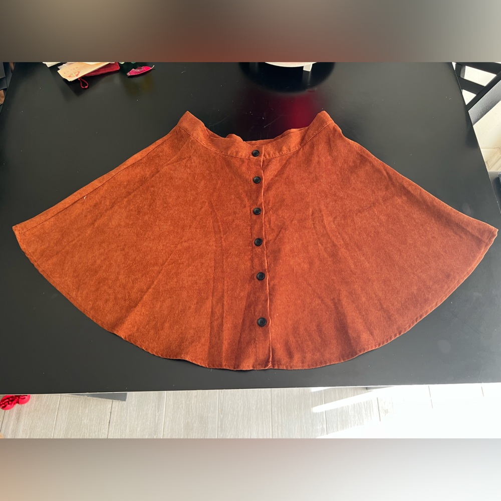 SHEIN burn orange skater skirt